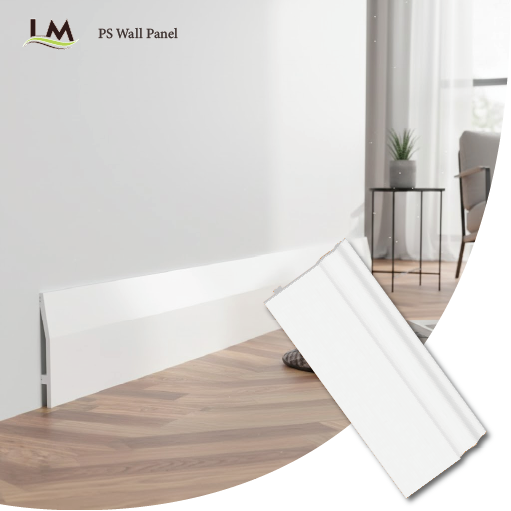 Valge PS dekoratiivliistud veekindel painduv seinapaneeli viimistlus professionaalseks siseviimistluseks
